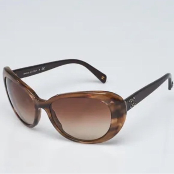 CHANEL Swarovski Crystal Flower Logo CC Brown Frame Sunglasses + Dust Bag 5151-B - Picture 11 of 14